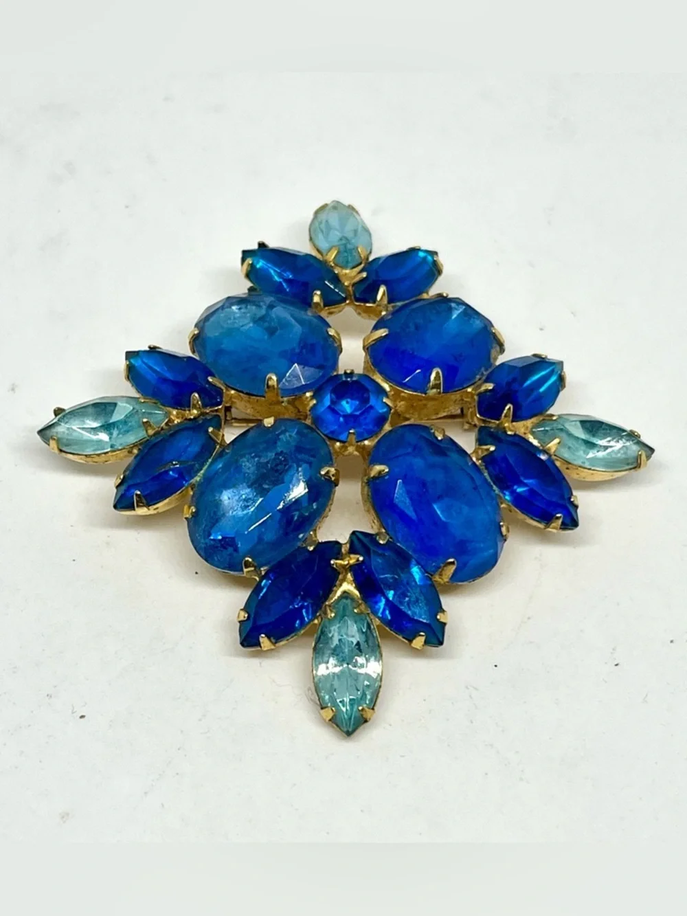 Blue Crystal Statement Brooch